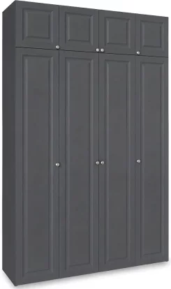 Шафа розпашна 4-дверна з антресолью 200*53*243 см, Anthracite