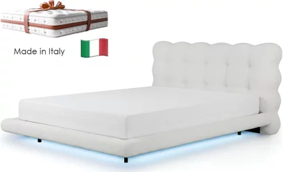 Комплект ліжко та італійській матрас 180*200  led-light, Swan feather