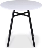 Стіл обідній, White top black base 80