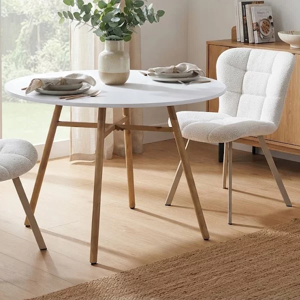 Стіл обідній 80, White top light oak fusion