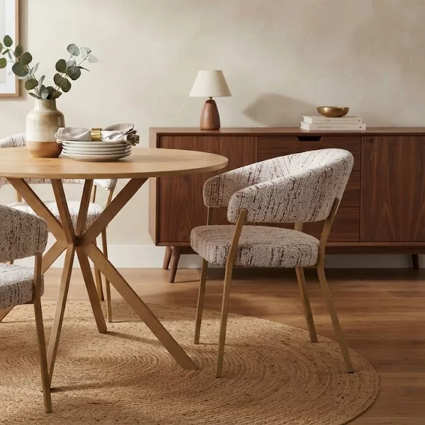 Cтілець обідній з підлокітниками , Milk mousse light oak fusion