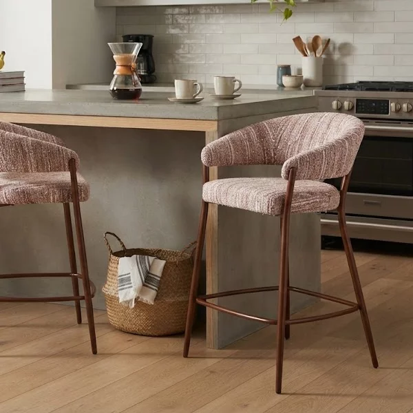 Напівбарний стілець , Coffee tweed walnut metal fusion