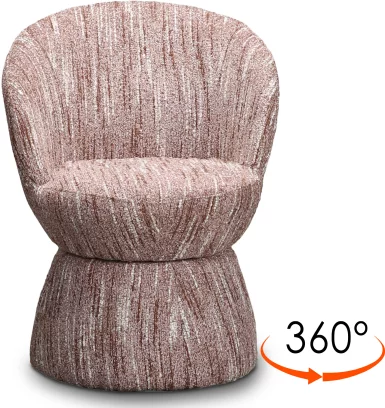 Cтілець обідній з підлокітниками поворотний 360°, Coffee tweed
