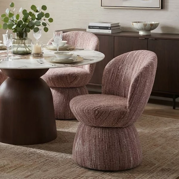 Cтілець обідній з підлокітниками поворотний 360°, Coffee tweed