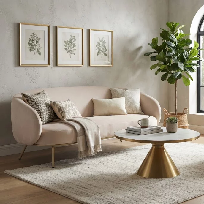 Диван 2-місний, Greek marble velvet beige base
