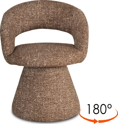 Cтілець обідній з підлокітниками поворотний 180°, Raw bark