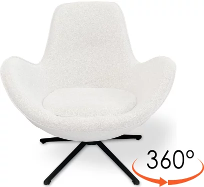 Крісло поворотне 360°, Бежевий шеніл