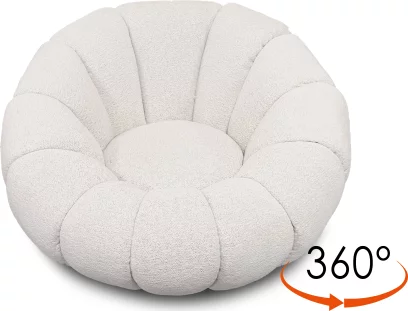 Крісло поворотне 360°, Бежевий шеніл